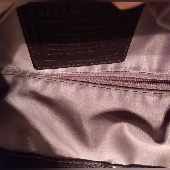 Coach Kristin Spectator Purple Brown Leather North South Zip Tote Bag MSRP $458 - Picture 8 of 12